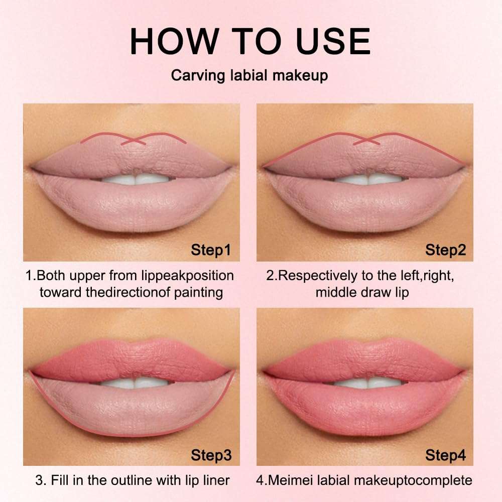 12Pcs Matte Lip Liner With Sharpener Set Waterproof Smudgeproof Precise Contour Lipstick Pens 🖌️