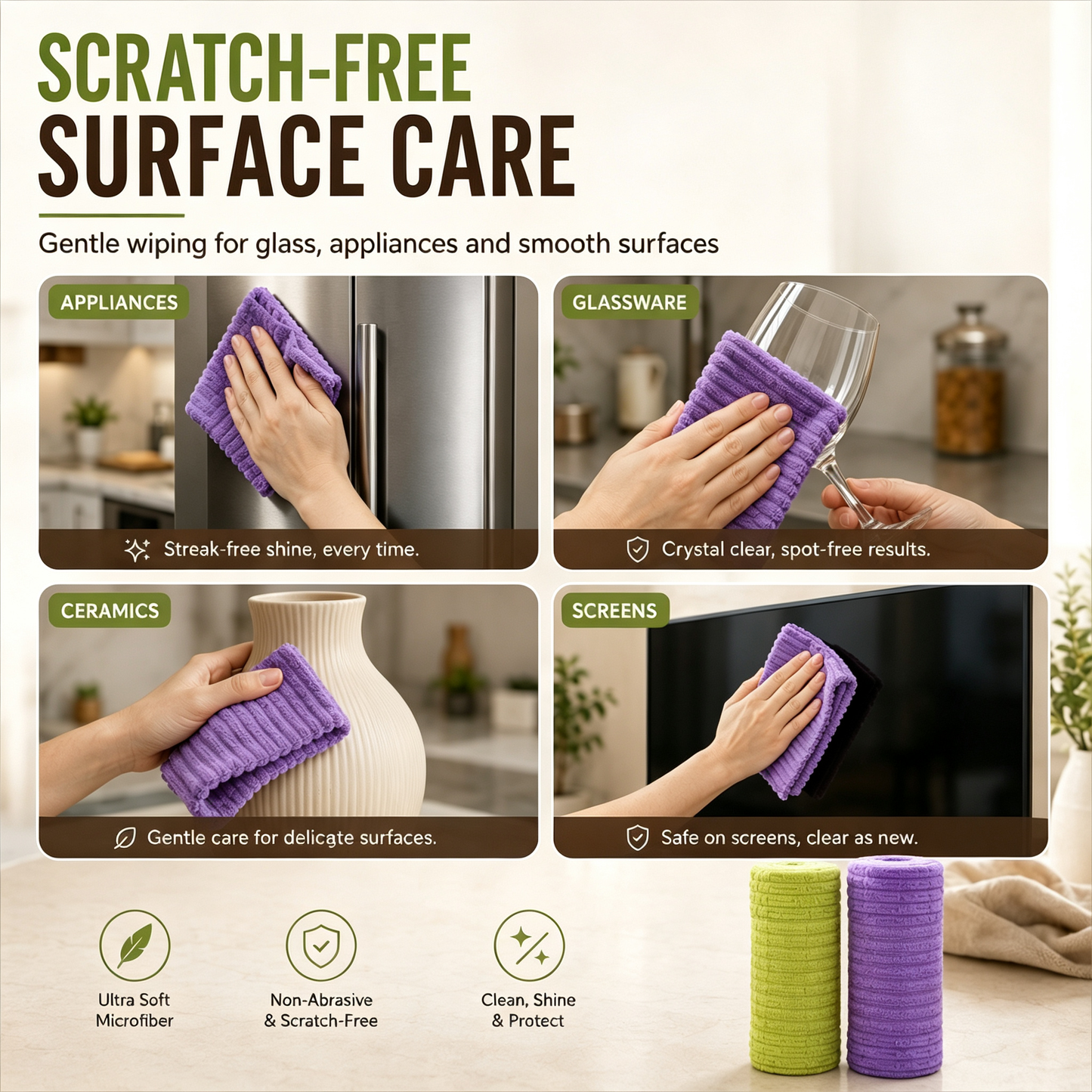 🚨 BUY 1 GET 1 FREE 🚨 First 50 Customers Only! ⏰ Premium Bamboo Fiber Microfiber Cloths – Tear-Off Design & Antibacterial Protection