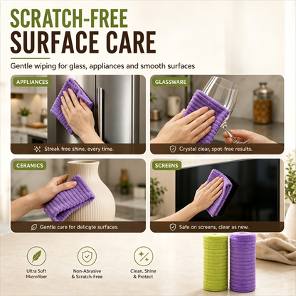 🚨 BUY 1 GET 1 FREE 🚨 First 50 Customers Only! ⏰ Premium Bamboo Fiber Microfiber Cloths – Tear-Off Design & Antibacterial Protection